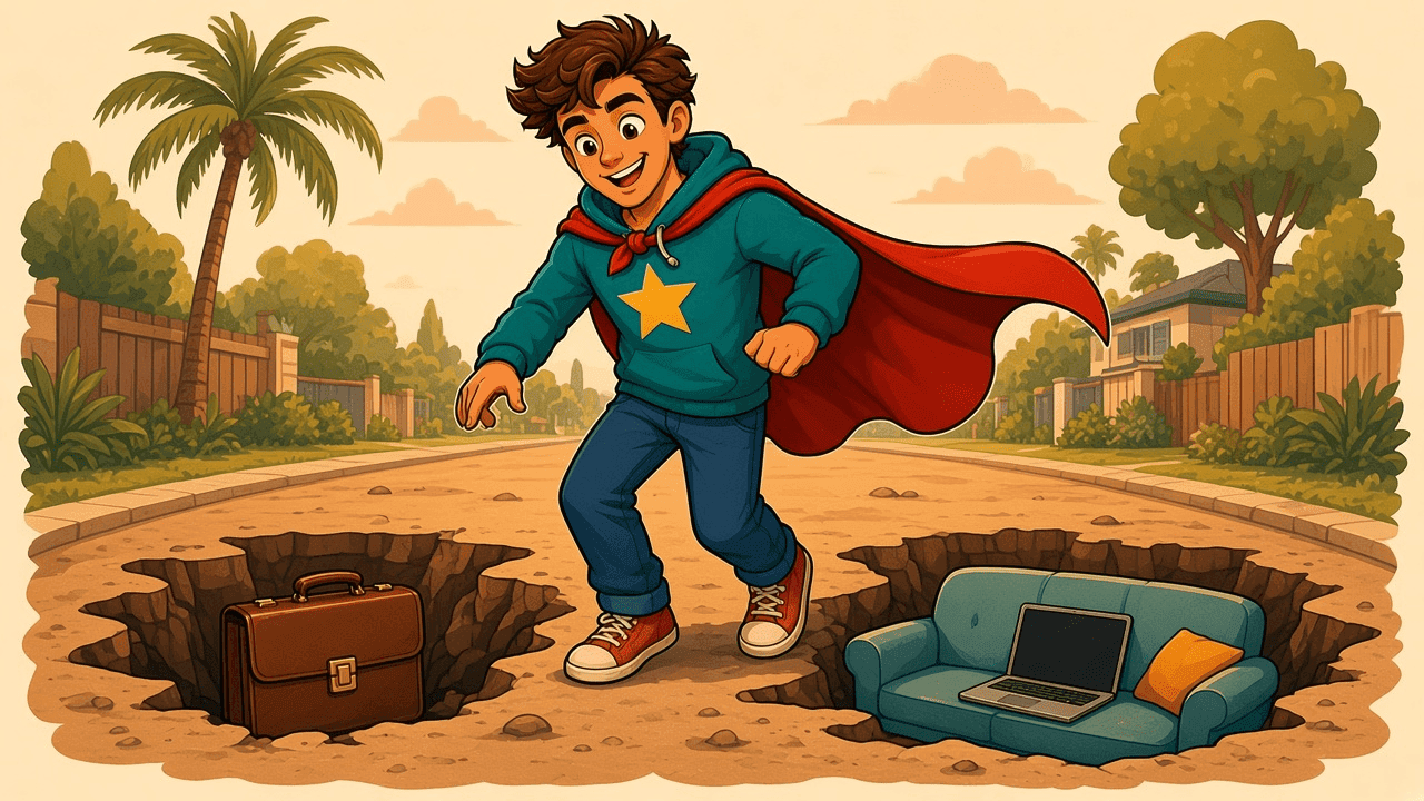 Stepping around friendly potholes. Second job and work-from-home myths.
