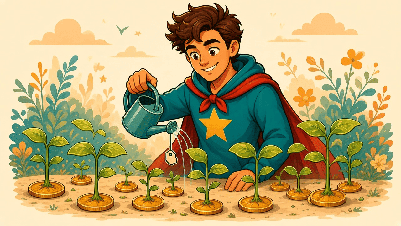 Shares sprouting like plants: calm, not scary.