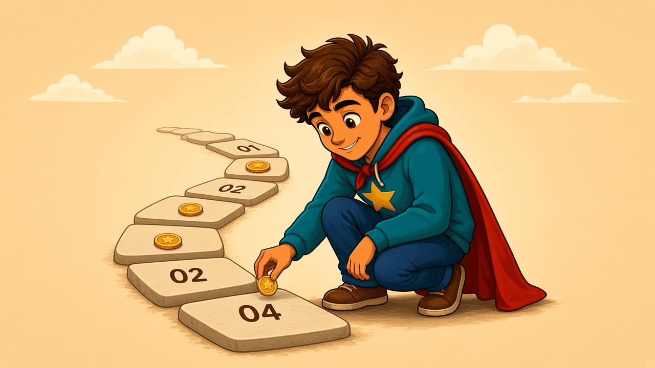 The same coin landing on regular calendar days. Habit over perfect timing.